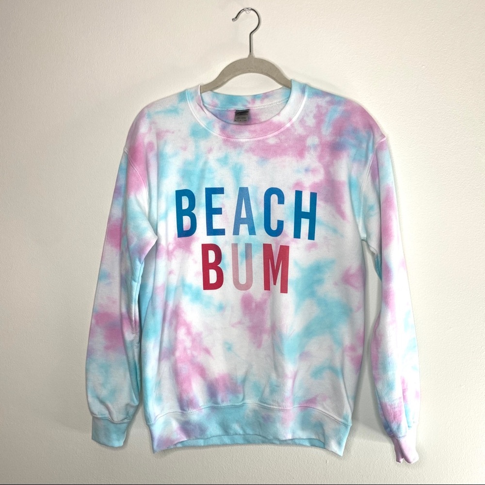 Beach bum tie dye crewneck sweatshirt